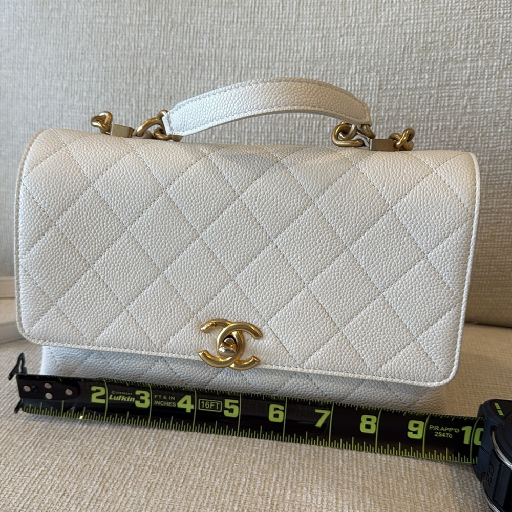Chanel flapbag veau graine/ white - Picture 13 of 15